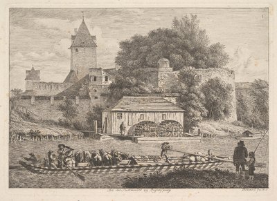 Městská zeď v Regensbergu, 1817. od Johann Christian Erhard