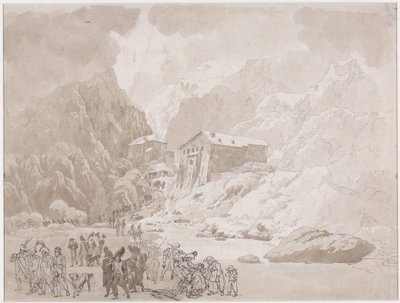 Průchod vojáků na Svatém Bernardu od Johann Christian Ernst Müller