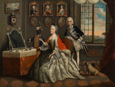 Johann Christian Fiedler - Jiří Vilém Hesensko-Darmstadtský a jeho sestra Karolína Luisa od Johann Christian Fiedler