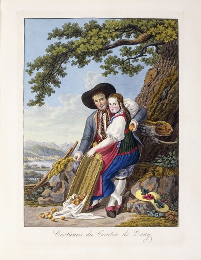 Kostýmy z kantonu Zoug, 1819 od Johann Christian Reinhardt