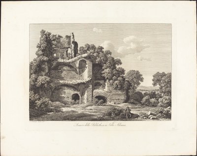 Zbytky z Bibliotheca ve vile Adriana od Johann Christian Reinhart