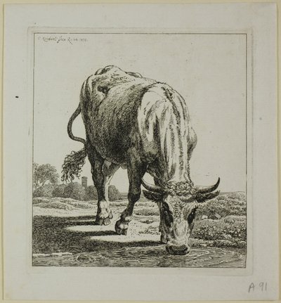 Pití krav, od Die Zweite Thiernahme od Johann Christian Reinhart