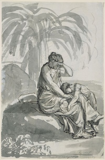 Hagar a Izmael na poušti od Johann Christian Reinhart