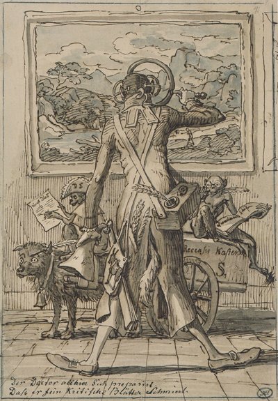 J C Reinhart Karikatura Ludwig Schorn 1833 od Johann Christian Reinhart