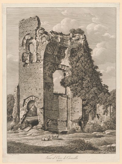 Krajina - V blízkosti Caracallova cirku od Johann Christian Reinhart