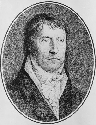 Portrét Georga Wilhelma Friedricha Hegela (1770-1831), německého filozofa, vyryl kolem roku 1825 F. W. Bollinger (1777-1825) od Johann Christian Xeller