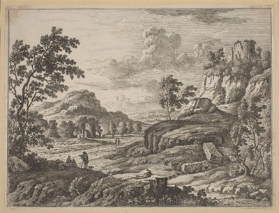 Krajina se dvěma zničenými věžemi. od Johann Christoph Dietzsch