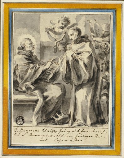 Francouzský král Jindřich a svatý Bernard z Clairvaux od Johann Christoph Lischka