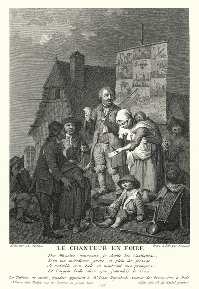 The Singer at the Fair (rytina) od Johann Conrad Seekatz