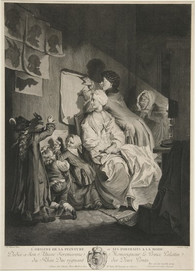 L’Origine de la Peinture, ou les Portraits à la Mode; hospoda. 1767 od Johann Eleazar Schenau