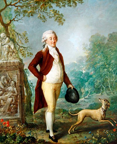Portrét gentlemana se svým psem (olej na plátně) od Johann Ernst Heinsius