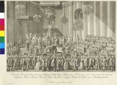 Korunovace císařovny Marie Terezie na uherskou královnu 10. června 1792 v Budapešti od Johann Ernst Mansfeld