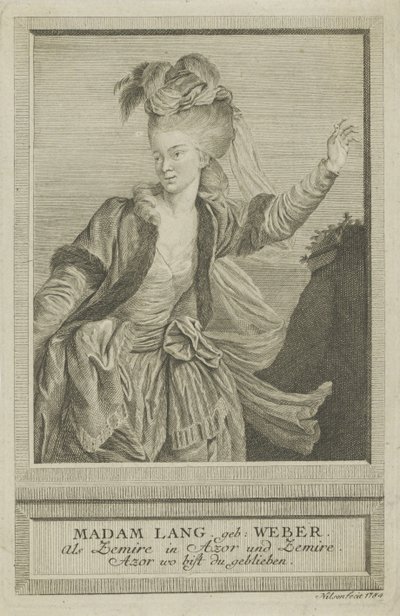 Aloisia Lange, rozená Weber 1760-1839 jako Zemire, 1784. od Johann Esaias Nilson
