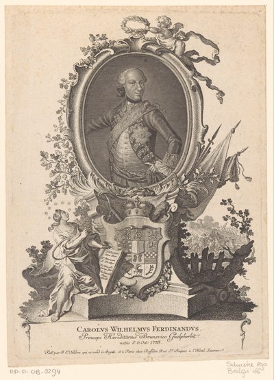 Portrét Karla Willema Ferdinanda z Brunswick-Wolfenbüttel od Johann Esaias Nilson