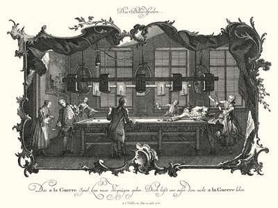 The Game of Billiard (rytina) od Johann Esaias Nilson