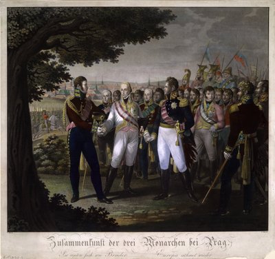 Setkání císařů Františka I. Rakouského, Alexandra I. Ruského a Fridricha Viléma III od Johann Friedrich Jügel