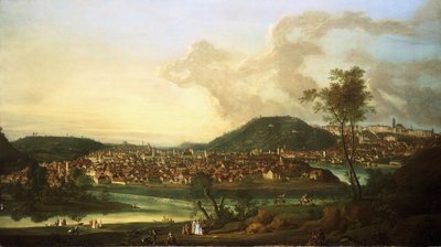 Pohled na Prahu od východu, od Johann Friedrich Meyer