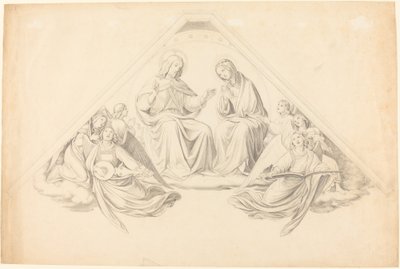 Kristus a Panna s hudebními anděly od Johann Friedrich Overbeck