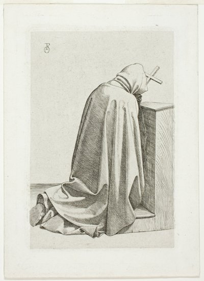 Klečící poutník s křížem a knihou od Johann Friedrich Overbeck