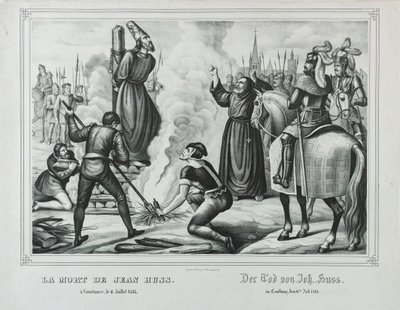 Smrt Jana Husa v Kostnici, polovina 19. od Johann Friedrich Wentzel
