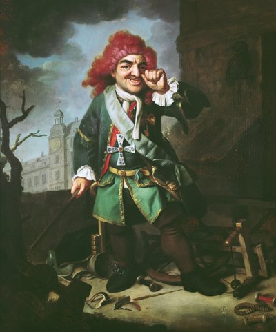 Portrét Clemense Perkea, blázna na dvoře v Heidelbergu od Johann Georg Dathan
