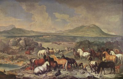 Císařský hřebčín s lipicány od Johann Georg Hamilton