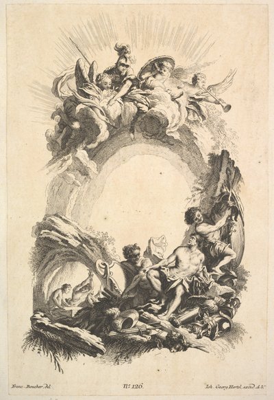 Forges of Vulcan, z Book of Cartouches, polovina 18. století. od Johann Georg Hertel
