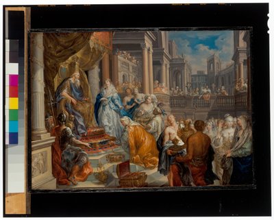 Šalomoun přijímá královnu ze Sáby od Johann Georg Platzer