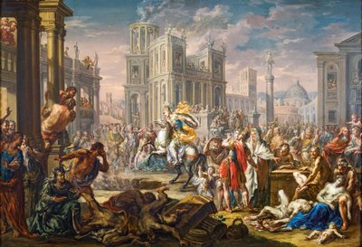Obětní smrt Marcuse Curtiuse. od Johann Georg Platzer