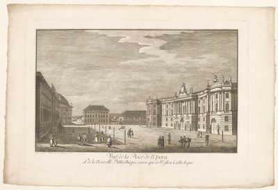 Pohled na Bebelplatz v Berlíně s Alte Bibliothek a Starým palácem a Sint-Hedwigskathedraal Pohled na Place de l