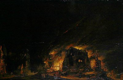 Oheň, cca 1760 (olej na dřevě) od Johann Georg Trautmann