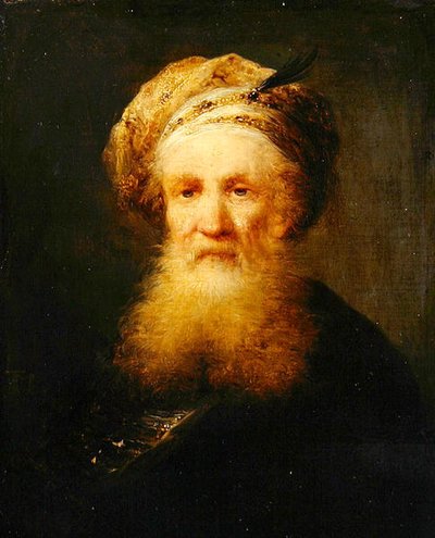Hlava orientálního muže, kolem 1759-62 (olej na dřevě) od Johann Georg Trautmann