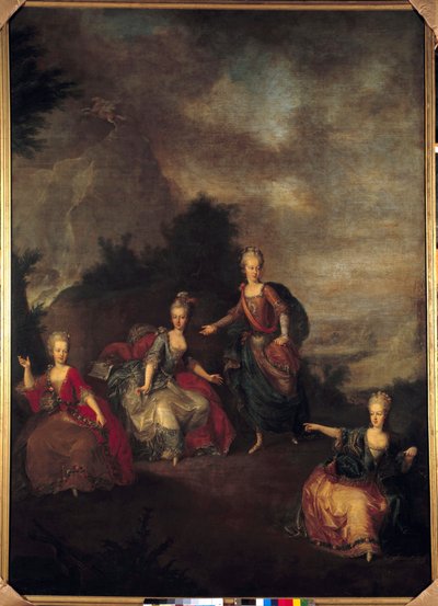 Reprezentace Italské opery il Parnasso Confuso”” od Christopha Willibalda Glucka u příležitosti sňatku Josefa II. s Marií Josefínou Antoinette de Baviere na zámku Schonbrunn (Schoenbrunn), dne 24. 1. 1765 u arciduche od Johann Georg Weikert