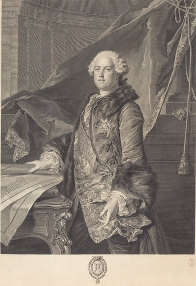 markýz z Marigny od Johann Georg Wille after Louis Tocqué