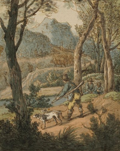 Lovec se dvěma psy od Johann Georg von Dillis