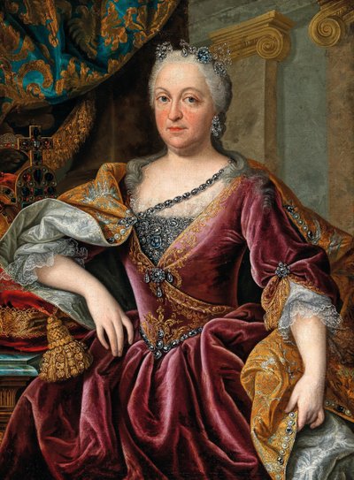 Portrét Marie Amálie Rakouské 1701-1756, císařovna Svaté říše římské. od Johann Gottfried Auerbach