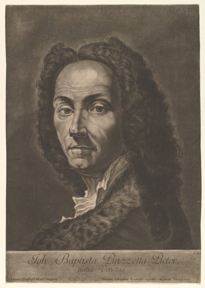 Portrét Giovanni Battista Piazzetta, počátek 18. století. od Johann Gottfried Haid