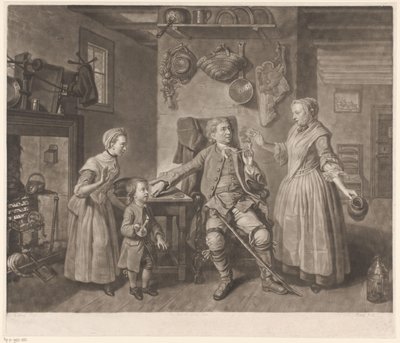 Portrét herce Davida Garricka v roli farmáře vracejícího se domů od Johann Gottfried Haid