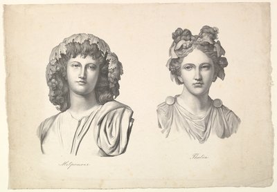 Melpomene a Thalia, 1823-26. od Johann Gottfried Schadow