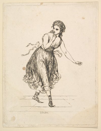 Žena sama, ze série Taneční pár Vigano.n.d. od Johann Gottfried Schadow
