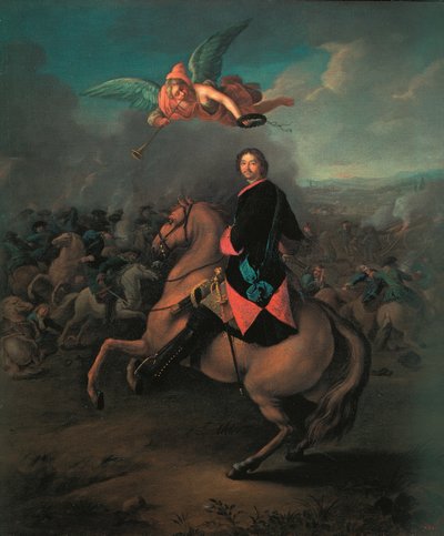 Petr I. v bitvě u Poltavy, 1710s od Johann Gottfried Tannauer