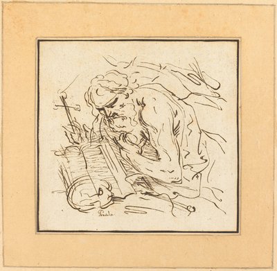 Svatý Jeroným od Johann Gottlieb Prestel after Domenichino