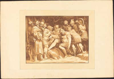 Umírající Epaminondas od Johann Gottlieb Prestel after Polidoro da Caravaggio