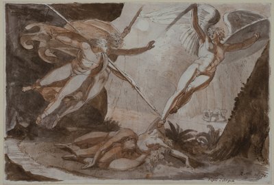 Satan zasažený Ithurielovým kopím od Johann Heinrich Füssli