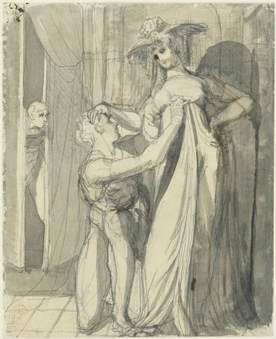 Siegfried a Kriemhilda překvapeni Hagenem od Johann Heinrich Füssli