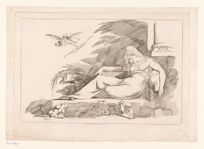 Spící žena s Cupidem od Johann Heinrich Füssli