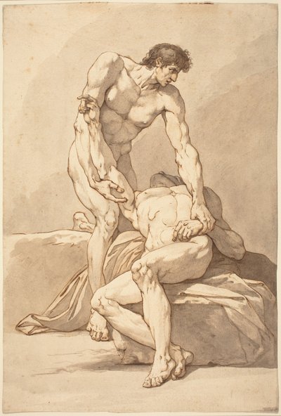 Dva nazí muži od Johann Heinrich Lips