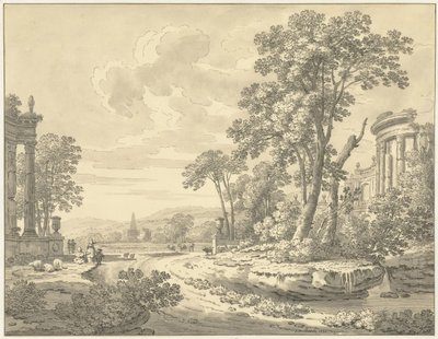 Italská krajina s ruinami od Johann Heinrich Muntz