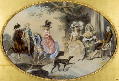 Lady St. Aubyn a její rodina (pero a štětec a černý inkoust, akvarel a kvaš na papíře) od Johann Heinrich Ramberg