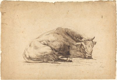 Spící býk od Johann Heinrich Roos